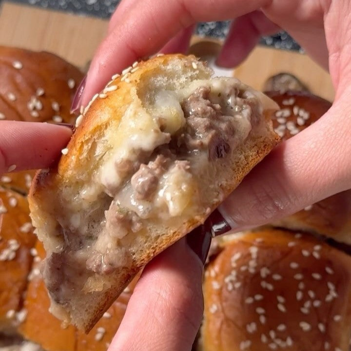Mushroom Swiss Burger Sliders with Savory Mushroom Salt